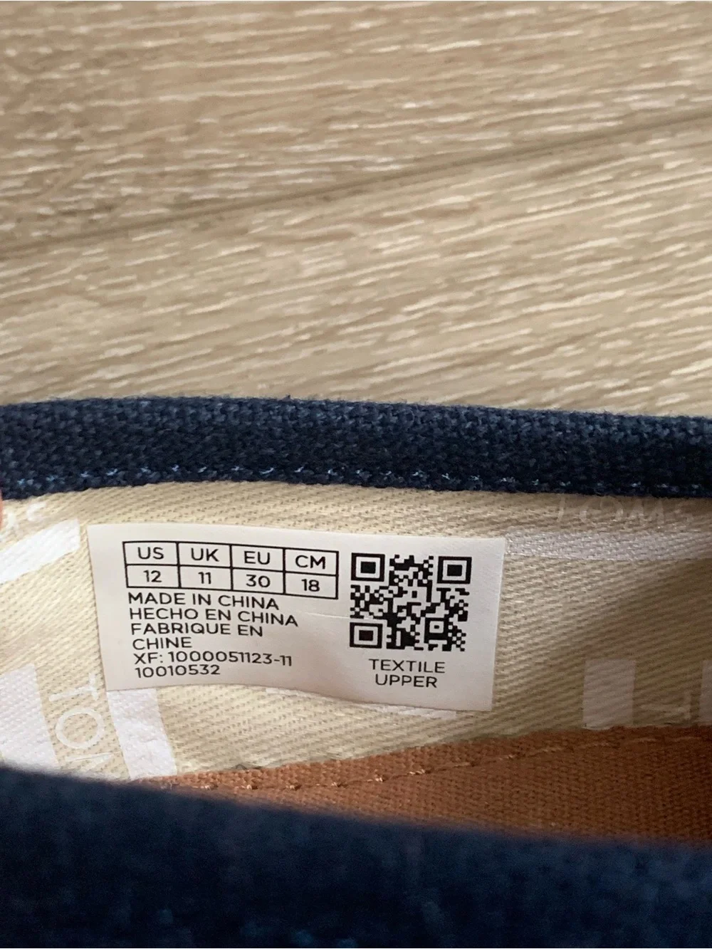 TOMS Kids Unisex Size 12 Navy Blue Canvas Low Top Flats Shoes Brand New